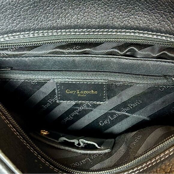 Vintage Guy Laroche Paris Leather Shoulder Bag - Picture 4 of 11